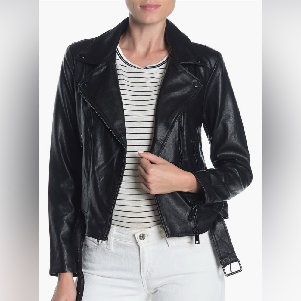 Black Faux Leather Moto Jacket